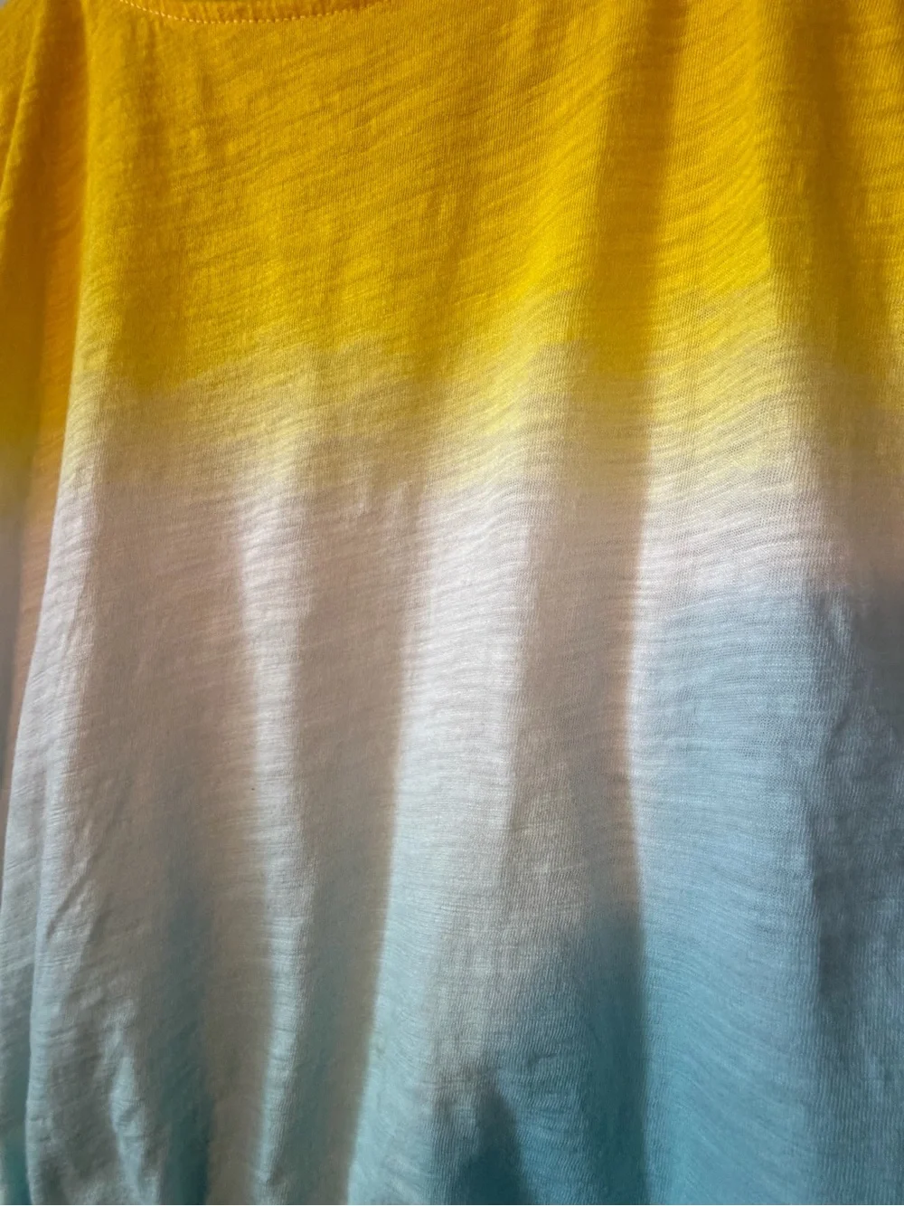 Carter's Yellow to Light Blue Ombre Tie-Hem Crop Top